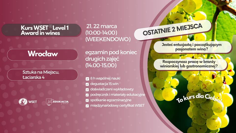 Kurs WSET 1 – Wrocław